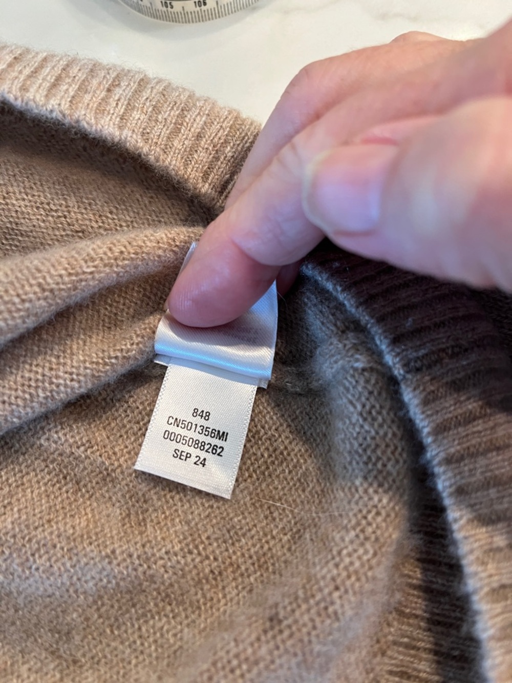 Caslon Cashmere Taupe V-Neck Sweater - Picture 4 of 7